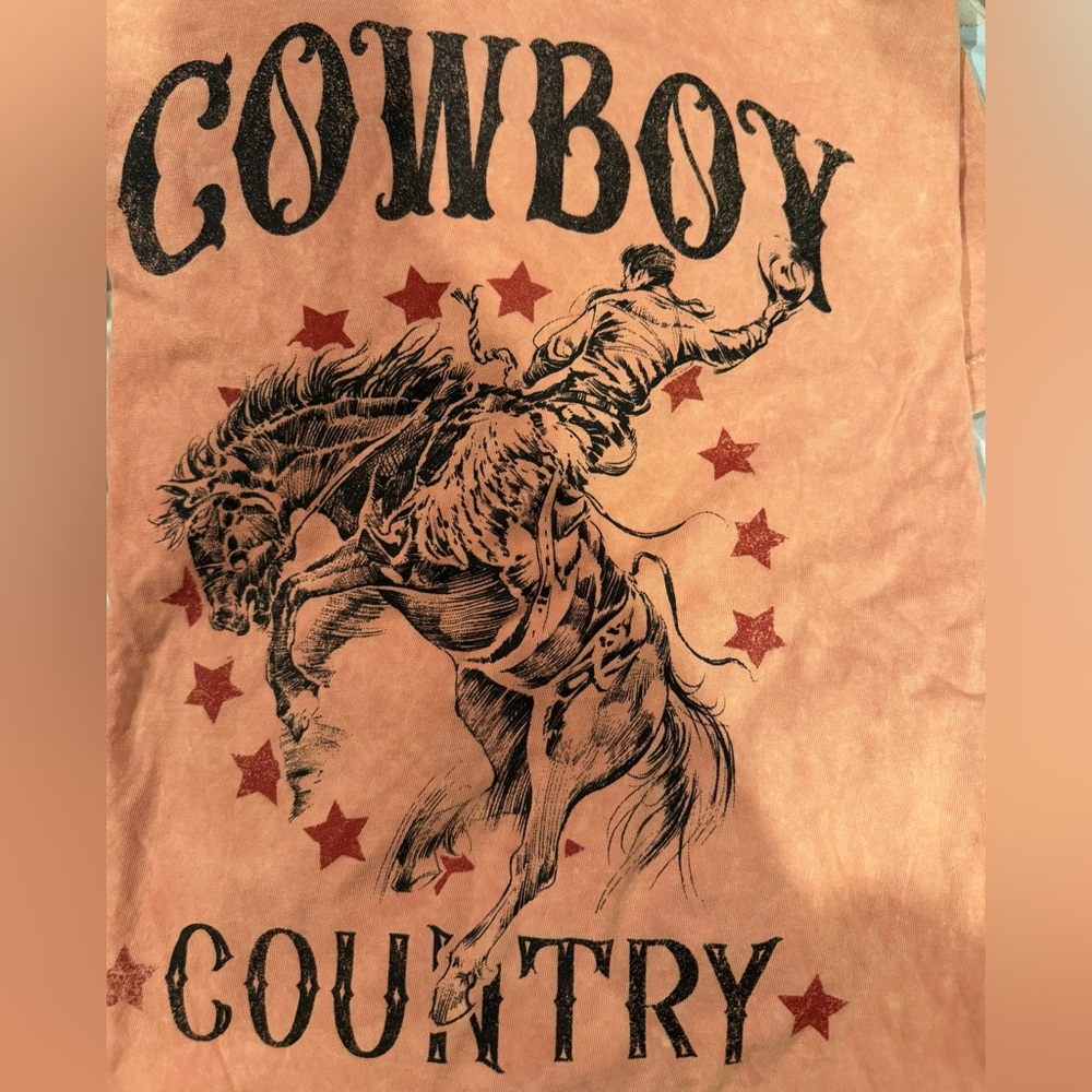 Rustic Cowboy Graphic Tee - Orange